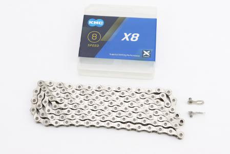 Ланцюг привідна 1/2х3/32"х116L 8 швидкостей, срібляста X8 до велосипеда
