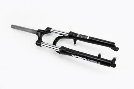 Вилка 26" амортизаційна, без різьби 1-1/8" (28,6 мм), шток 240 мм, з ходом 100 мм, V/Disk-brake, Preload, алюмінієва, чорна Gila-T до велосипеда
