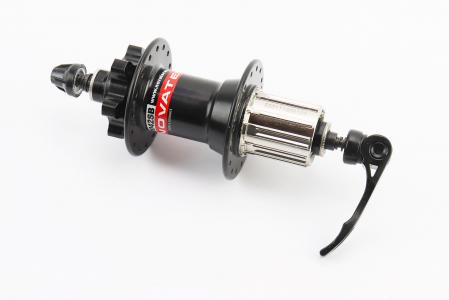 Втулка задня MTB алюмінієва 14Gx32H під касету 8-10зв, Disk-brake, 4 пром-підшипники 6001 2RS, кріпл. ексцентрик, чорна D042SB до велосипеда