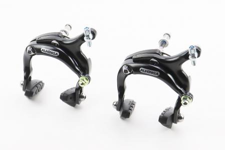 Гальмо ROAD V-brake щипцевого типу, передній+задній, хід колодки 67-79 мм, алюмінієвий, чорний HJ-1201AD до велосипеда