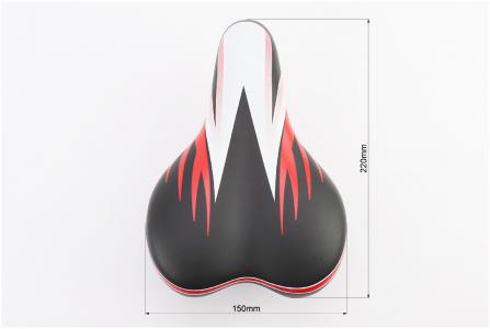 Сидіння CHILD 220x150 мм, чорно-біло-червоне AZ-296 до велосипеда