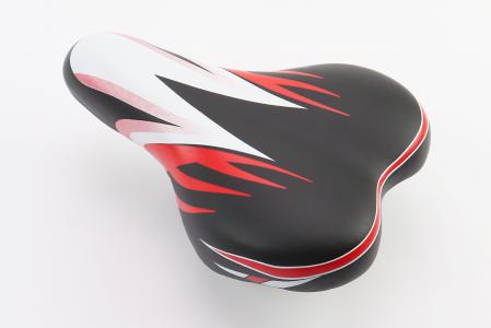 Сидіння CHILD 220x150 мм, чорно-біло-червоне AZ-296 до велосипеда
