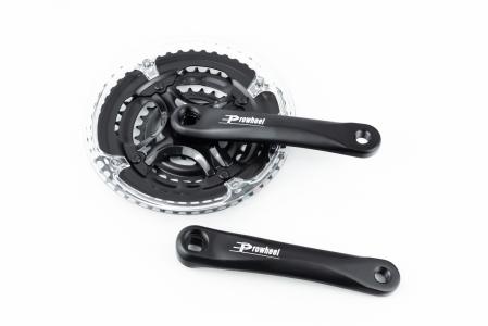 Шатуни "квадрат" 170 мм, 48.38.28T MTB, алюмінієві, чорно-прозорі MY-AC41 до велосипеда