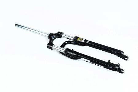 Вилка 27,5" амортизаційна, без різьби 1-1/8" (28,6 мм), шток 255 мм, з ходом 60 мм, Disk-brake, чорна MASERA 386A до велосипеда