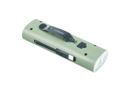 Ліхтар передній 2+1 діода + Power Bank, Li-ion 3.7V 3000mAh зарядка від USB, вологозахисний, зелений Z818 до велосипеда