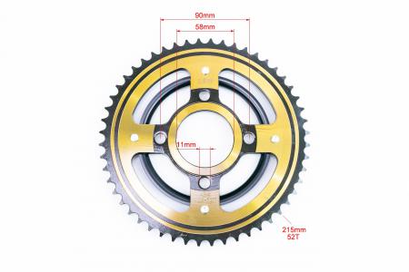 Зірка задня GLPRO-428-52T-d-58; 4отв.*90 мм "калена" до мотоцикла Viper V200R
