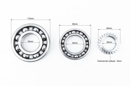 Колінвал R180NM+підшипники+шестірня Тип 1 для двигуна D175/180N