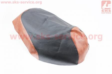 Чехол сидения Honda DIO AF62 (эластичный, прочный материал) черный/коричневый