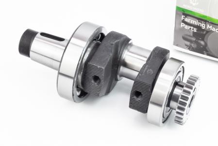 Колінвал R185N/R190N (Dболта-М12x1,5, Dшийки-52 мм H-110 мм)+підшипники+шестерня, запресований для двигуна D190/195N