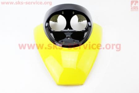 пластик - передний "клюв" под фару двойную, ЖЕЛТЫЙ для скутеров GRAND PRIX (Viper) купить в Украине