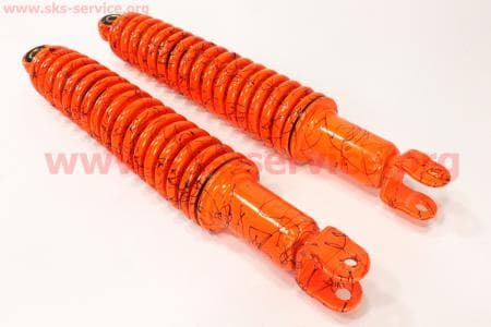 Амортизатор задний 330мм "мягкий" к-кт 2шт (цвет - оранжевый с паутиной) для китайских скутеров Storm 50, 150, NEW (Viper) купить в Украине