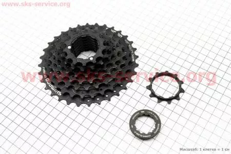 Кассета 8зв. 32,28,24,21,18,15,13,11Т, черная ACERA CS-HG31 для велосипеда