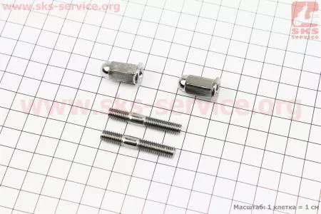 Шпилька M6x32 (GY6 глушителя) + гайка, к-кт 4 детали на двигатель 50-100сс 4-Т (скутер)