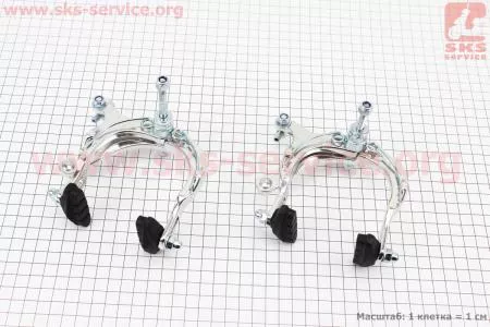 Тормоз "ШОССЕ" V-brake задний+передний, ход колодки 68-89мм, клещевого типа, алюминиевые, AR-2000D для велосипеда