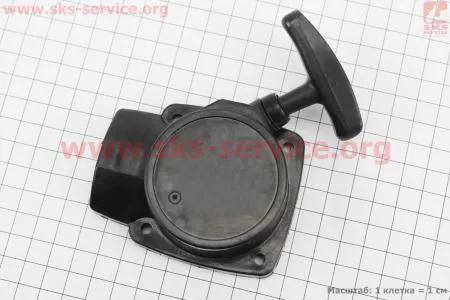 Стартер в сборе 4отв. 50,0х50,0мм "Бабочка - 2зацепа" 34F для мотокосы (триммера)