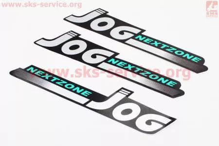 Наклейки на планшете "JOG" зеленые 3шт 25х5, 0623